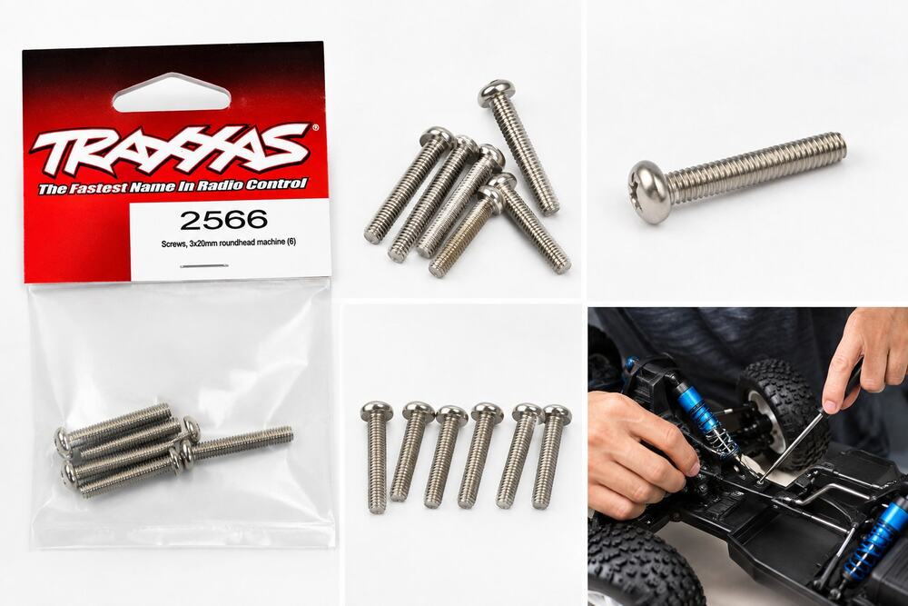 Traxxas 2566 3x20mm Roundhead Machine Screws – 6 Pack